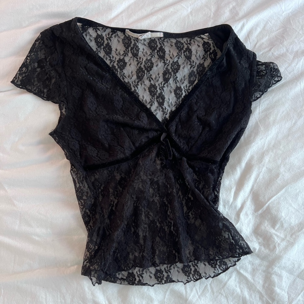 Black lace blouse from Urban Outfitters